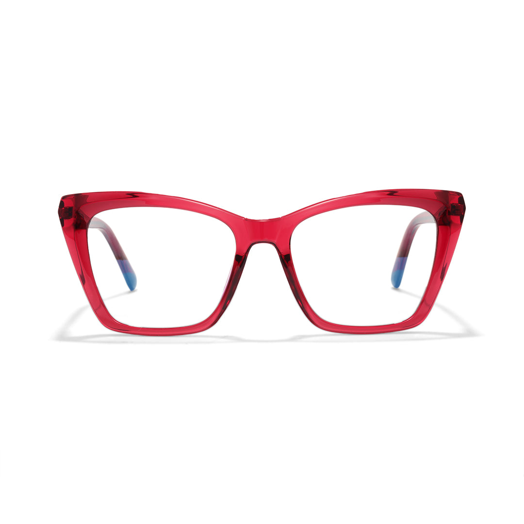Front view of Jodi cat eye tr90 eyeglasses CR0212502 in red