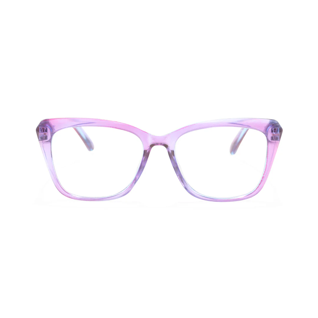 Front view of Jora cat eye pc eyeglasses CP0352504 in purple