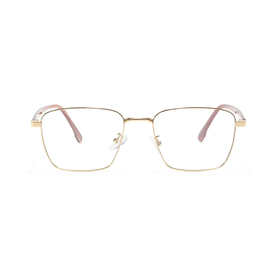 Front view of Jordan rectangle tr90 eyeglasses EM0242508 in gold