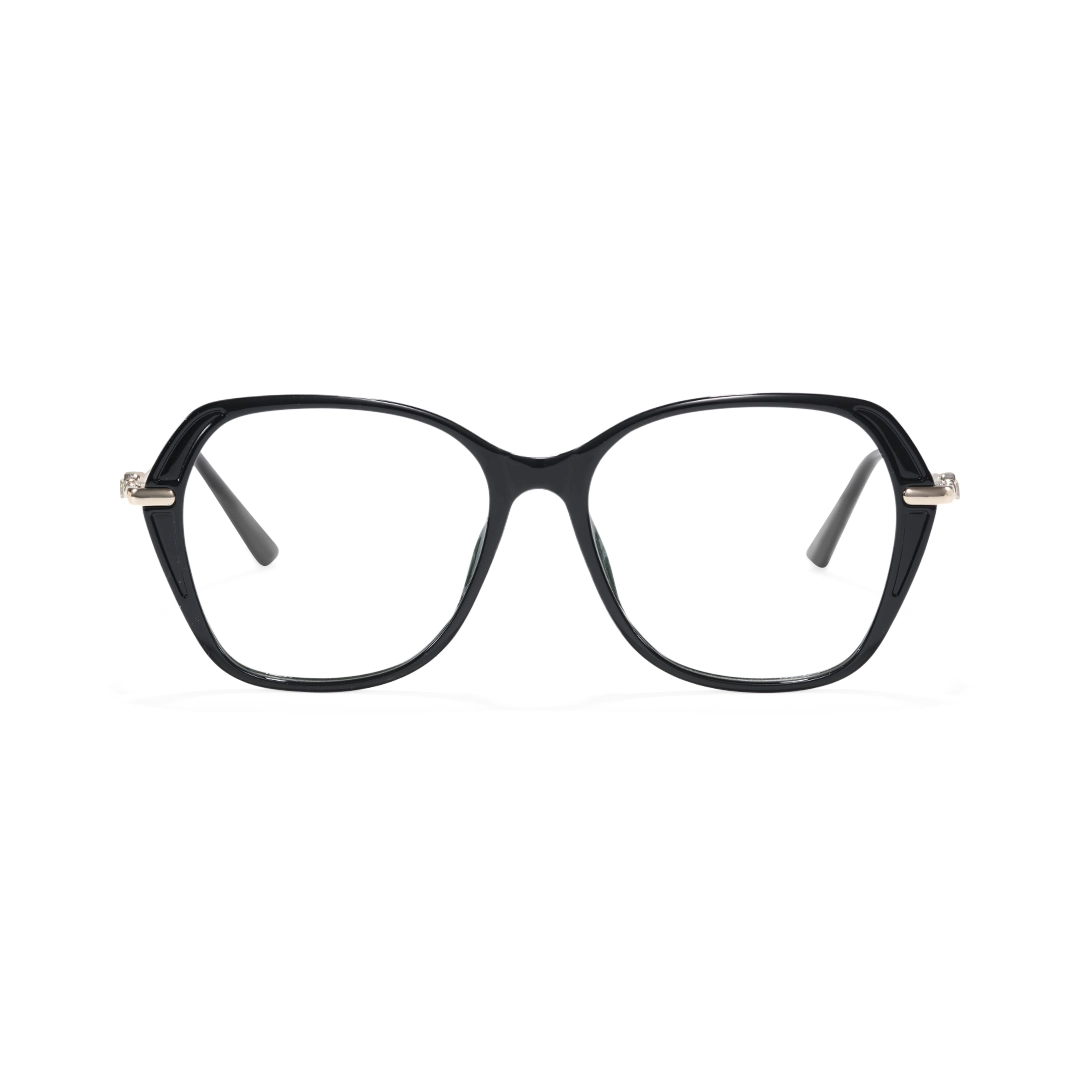 Front view of Kaelis square tr90 eyeglasses SR0132509 in black