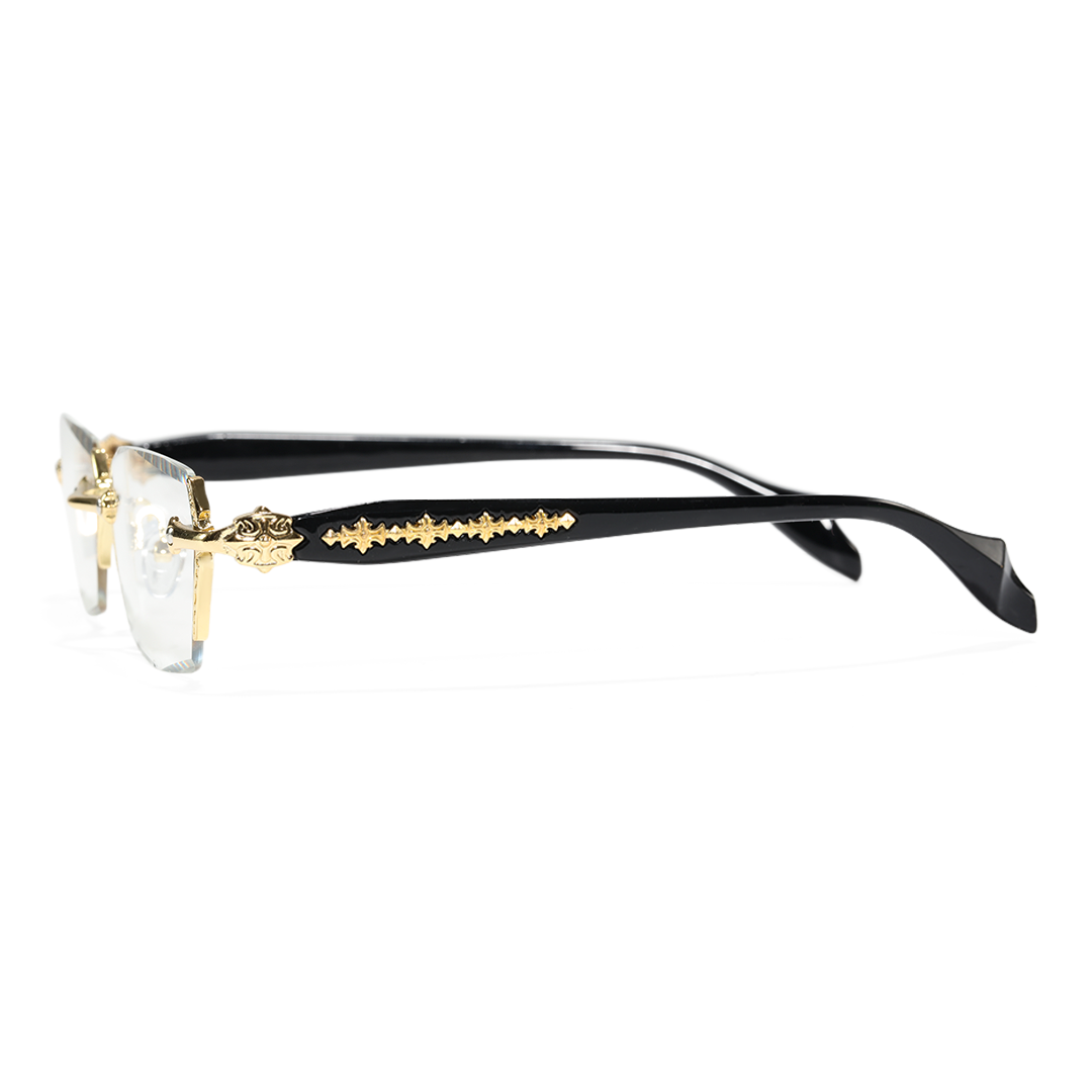 Side view of Kairo geometric pc eyeglasses GP0322512 in gold