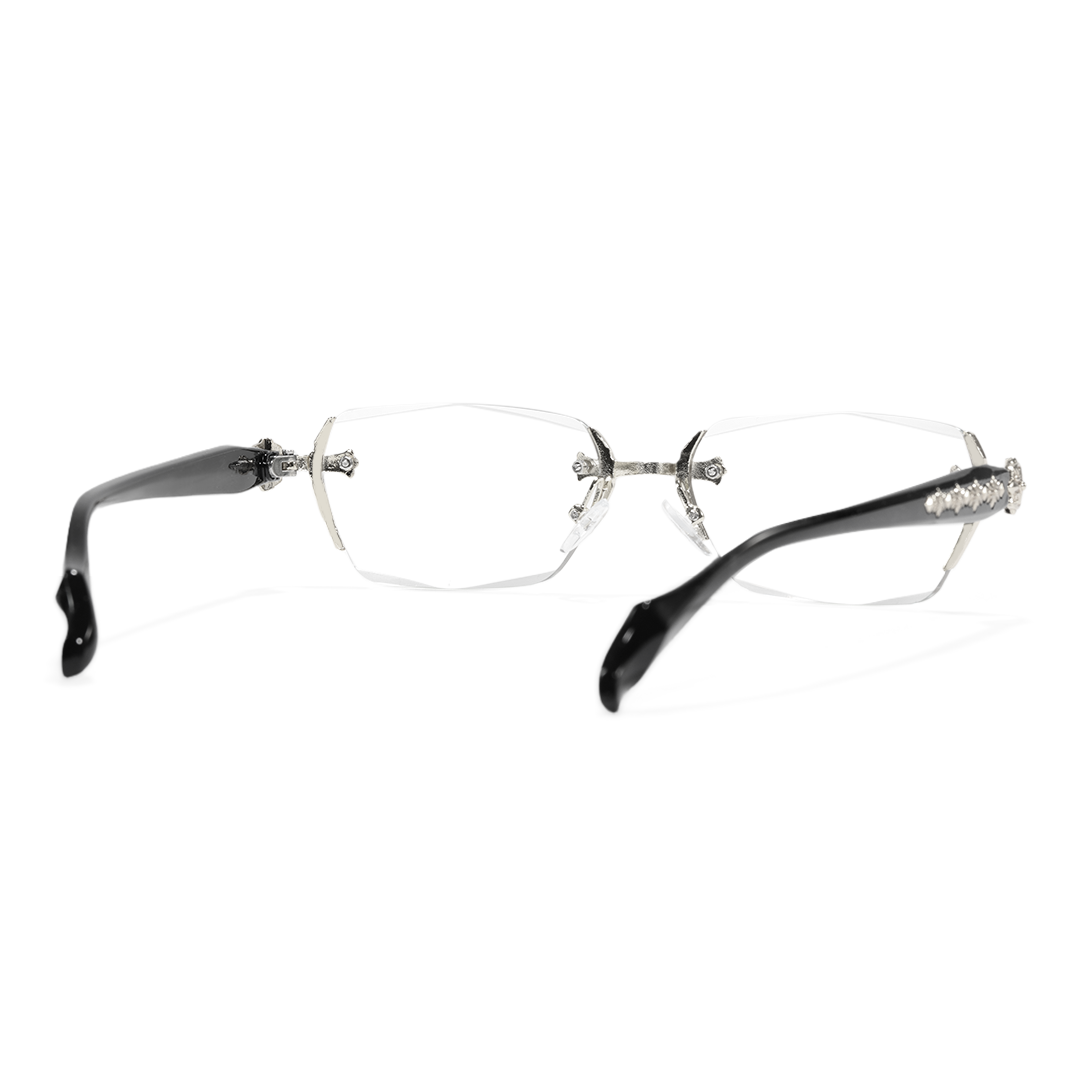 Back view of Kairo geometric pc eyeglasses GP0322512 in silver