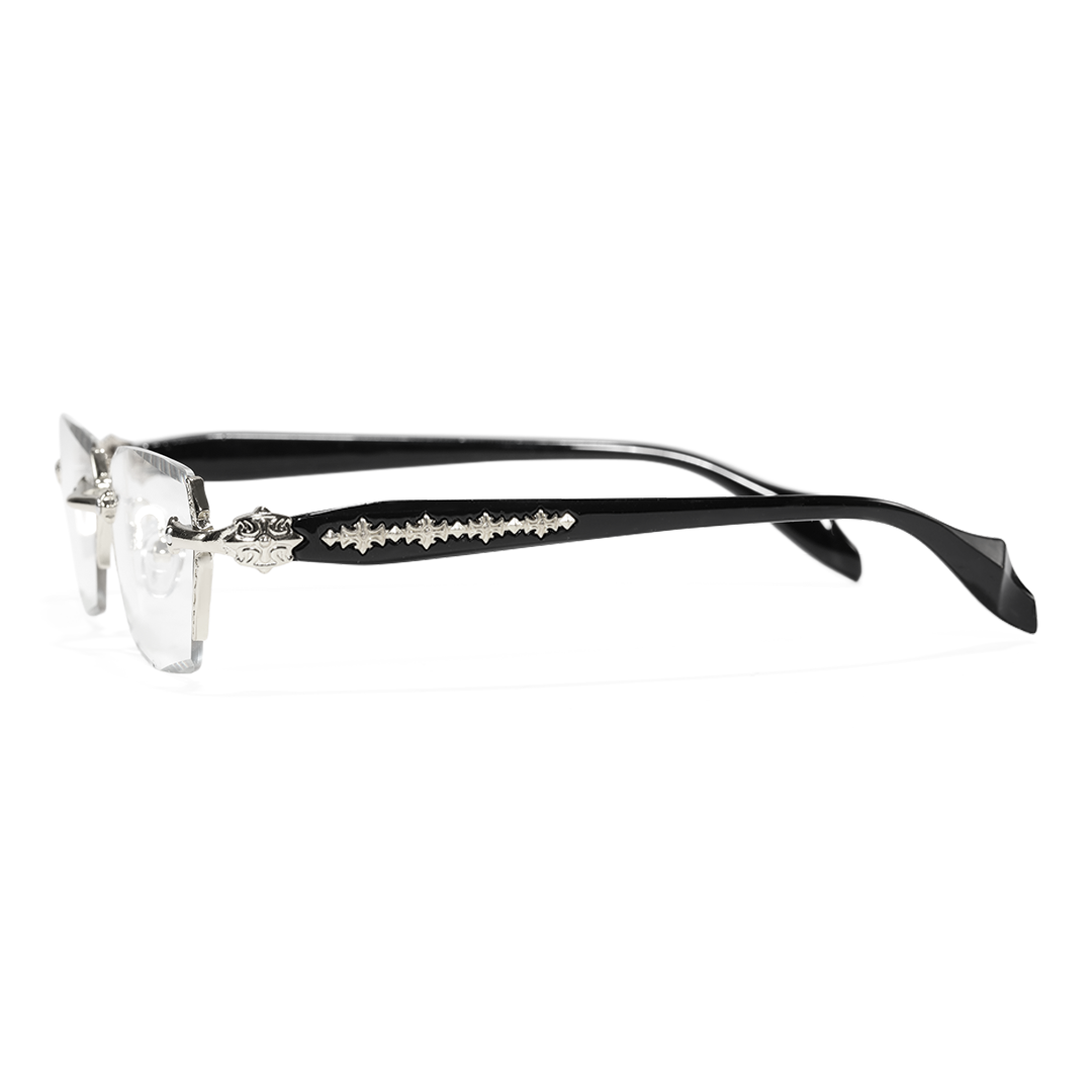 Side view of Kairo geometric pc eyeglasses GP0322512 in silver