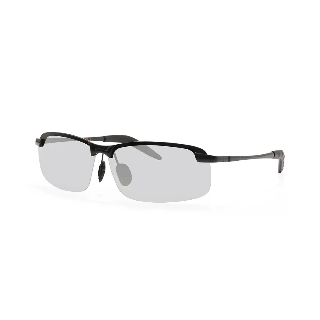 Angle view of Kara rectangle metal sunglasses EM0072502 in grey
