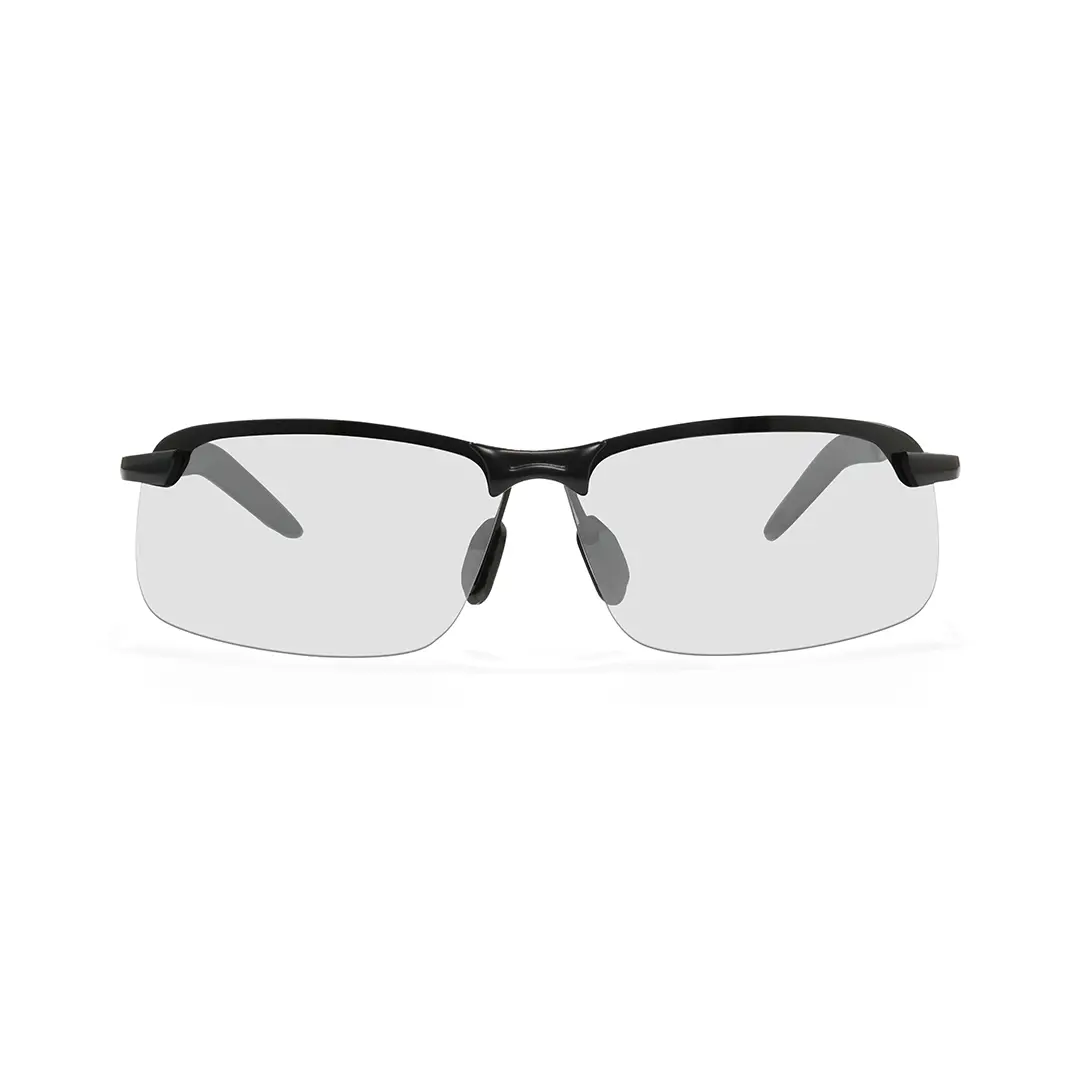Front view of Kara rectangle metal sunglasses EM0072502 in grey