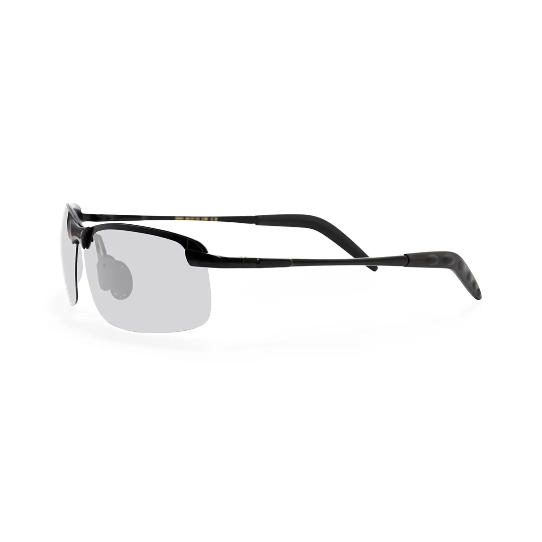 Side view of Kara rectangle metal sunglasses EM0072502 in grey