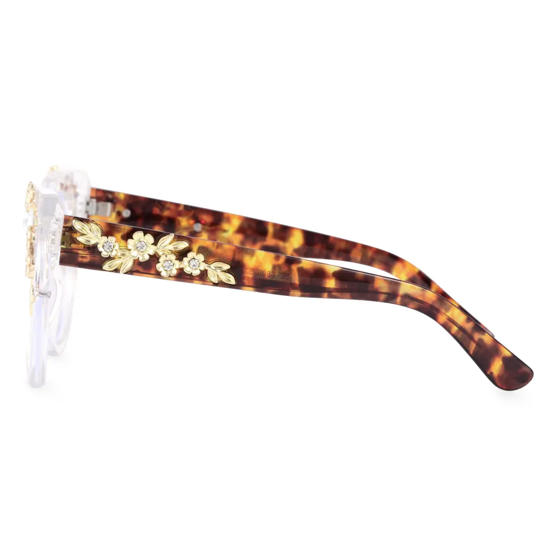 Side view of Karina cat eye pc eyeglasses CP0012407 in clear