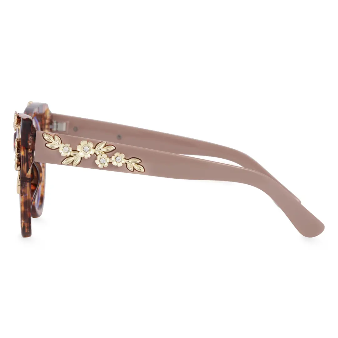 Side view of Karina cat eye pc eyeglasses CP0012407 in tortoise