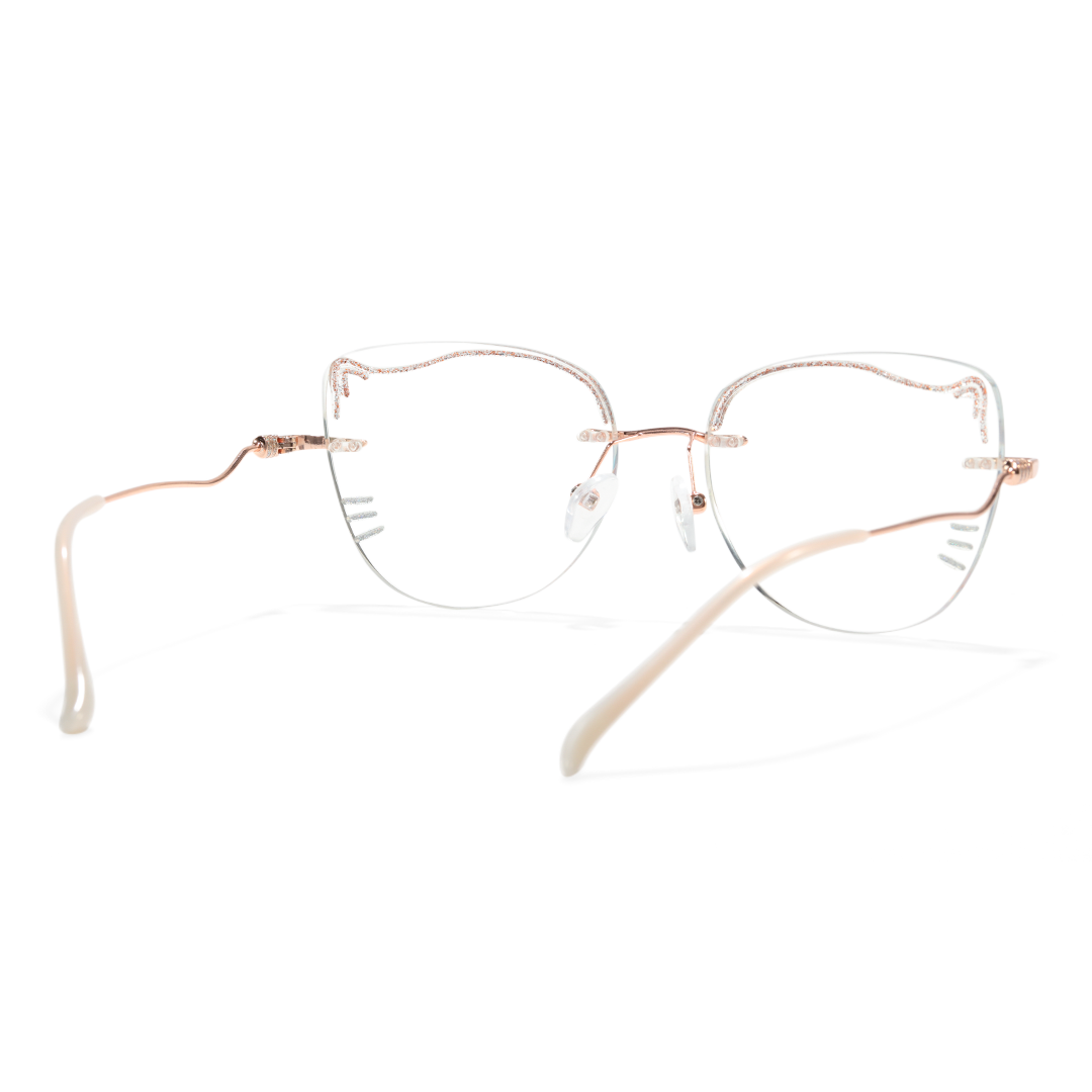 Back view of Kitty cat eye metal eyeglasses CM0142511 in clear