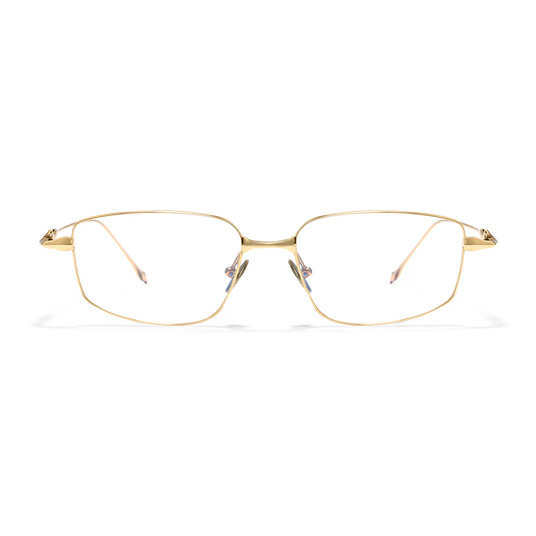 Front view of Knap rectangle titanium eyeglasses ET0322501 in gold