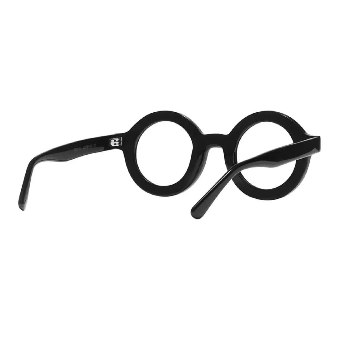 Back view of Knox round acetate eyeglasses RA0052408 in black