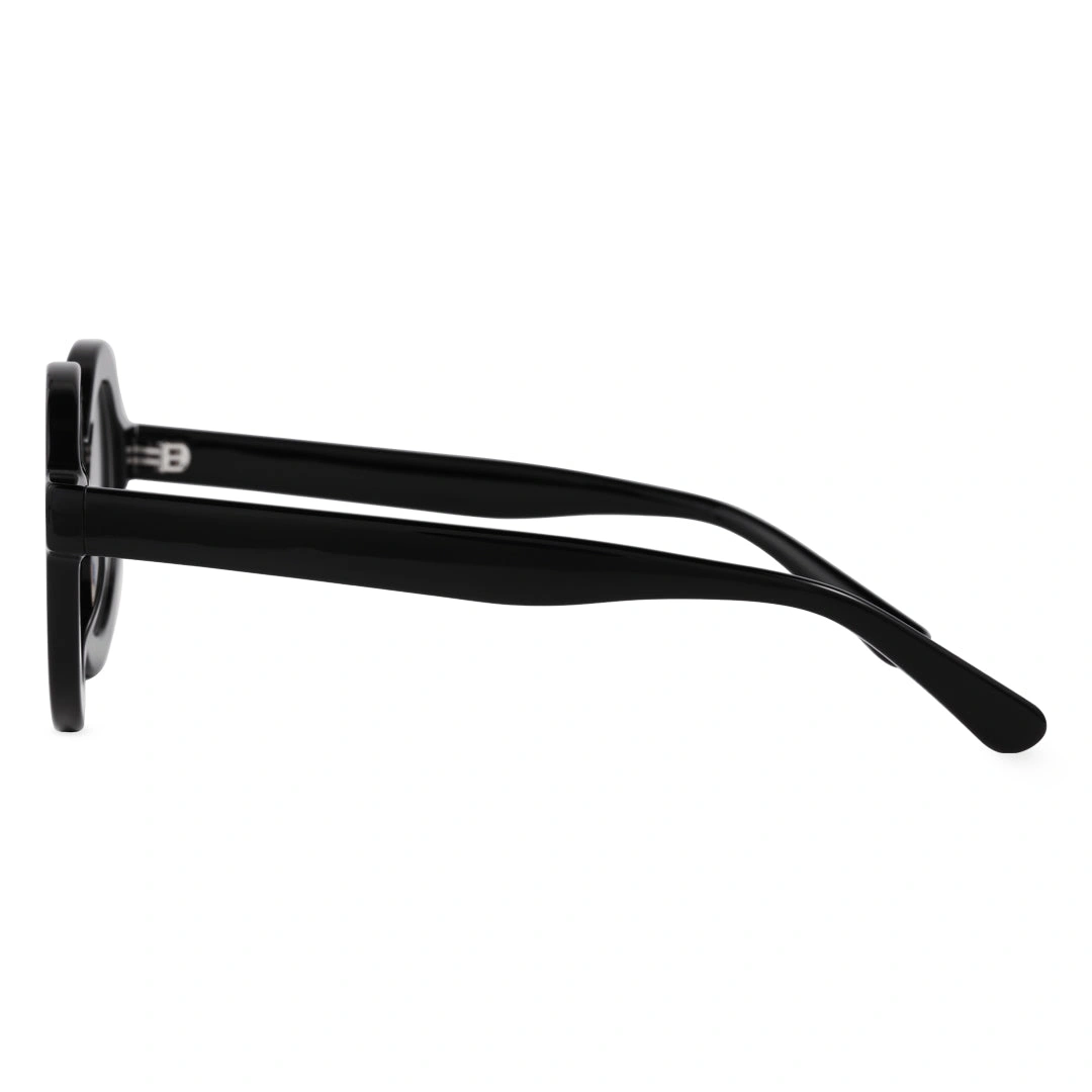 Side view of Knox round acetate eyeglasses RA0052408 in black