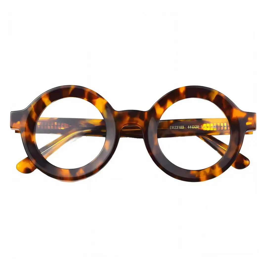Front folded view of Knox round acetate eyeglasses RA0052408 in tortoise