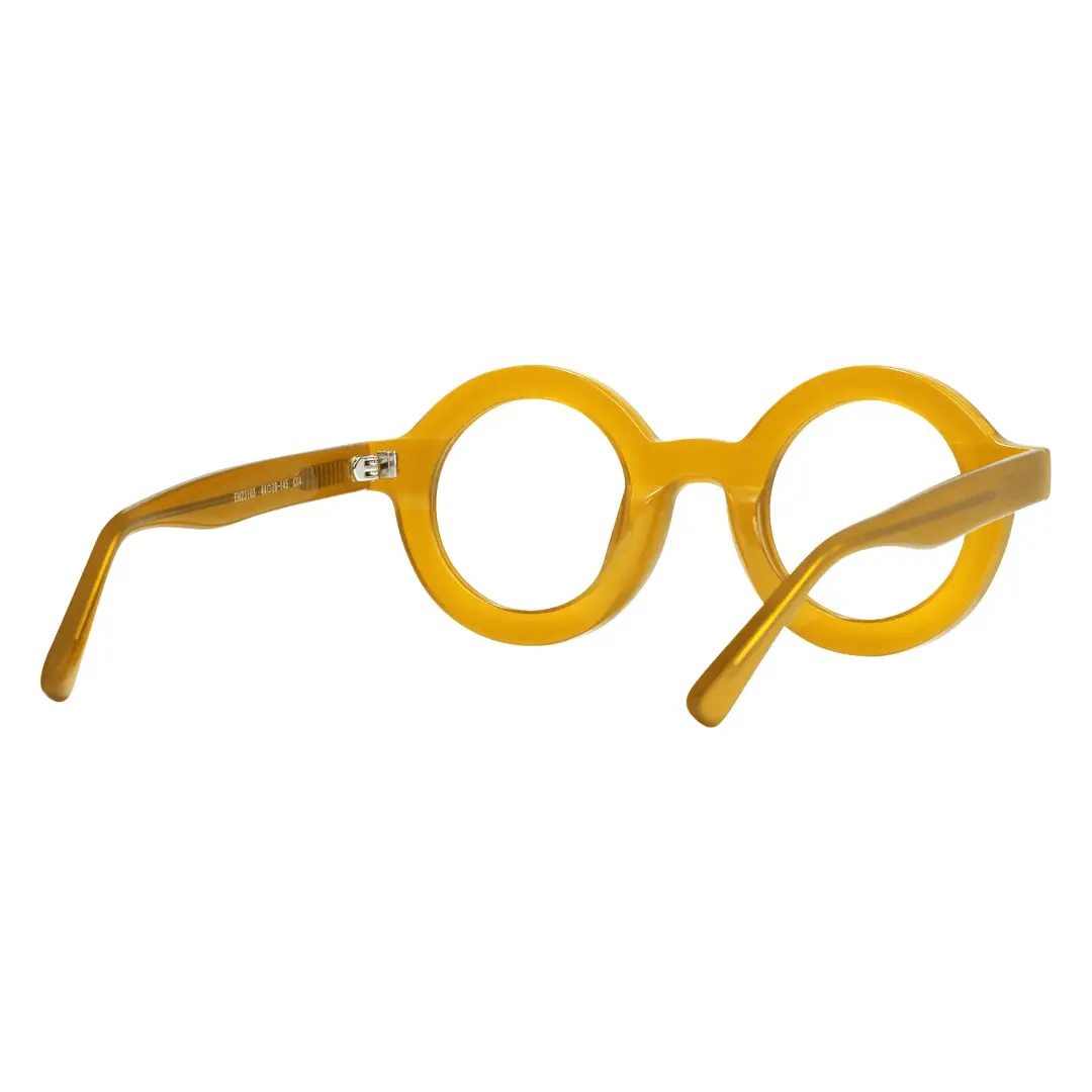 Back view of Knox round acetate eyeglasses RA0052408 in yellow