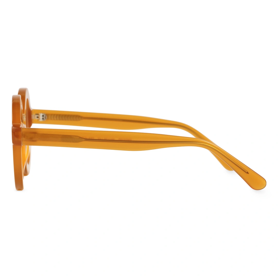 Side view of Knox round acetate eyeglasses RA0052408 in yellow