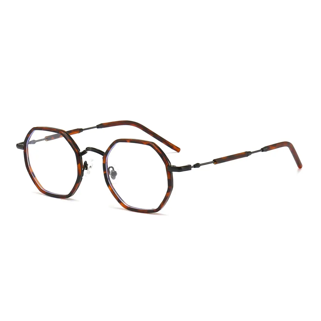 Angle view of Koi geometric tr90 eyeglasses GR0102308 in tortoise