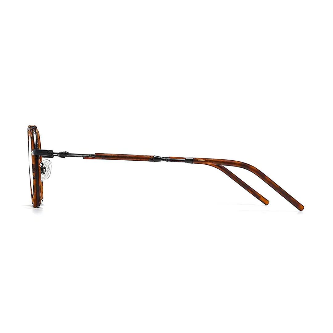 Side view of Koi geometric tr90 eyeglasses GR0102308 in tortoise
