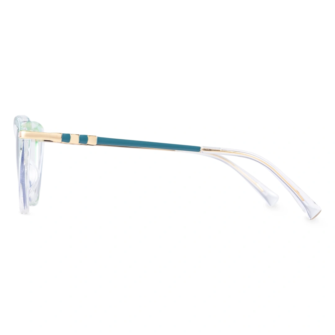 Side view of Koooi cat eye tr90 eyeglasses CR0142309 in clear