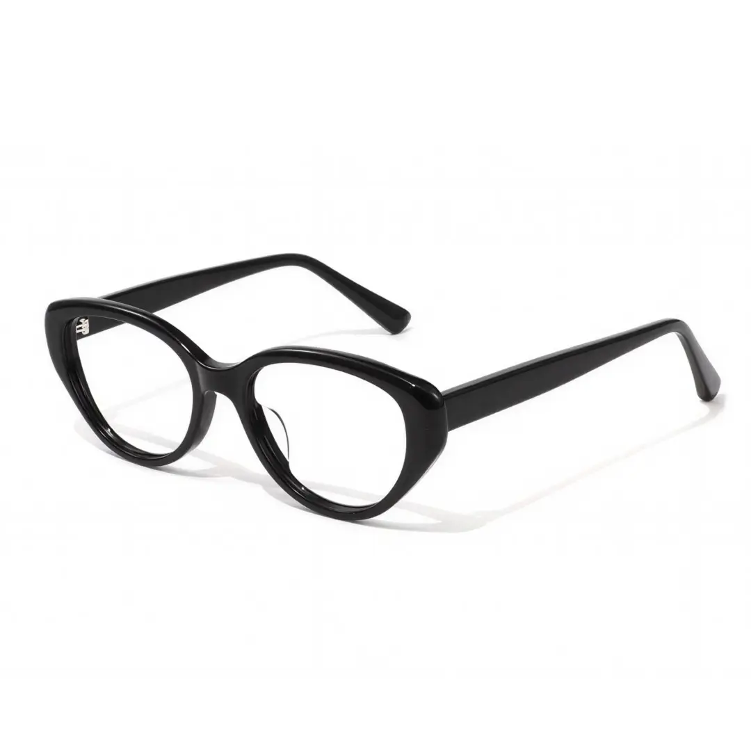 Angle view of Lane cat eye tr90 eyeglasses CR0142404 in black