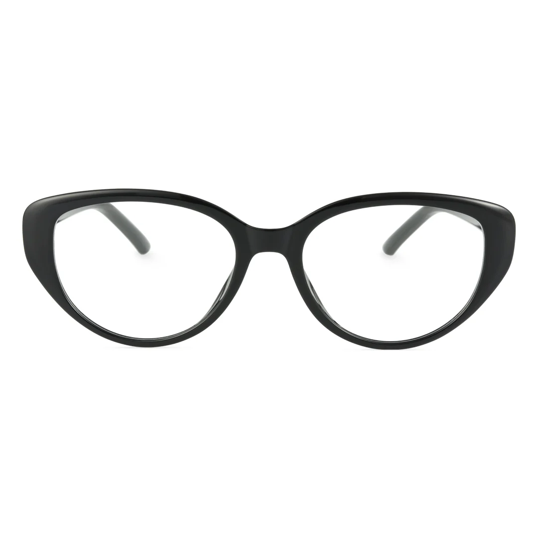 Front view of Lane cat-eye tr90 eyeglasses CR0142404 in black