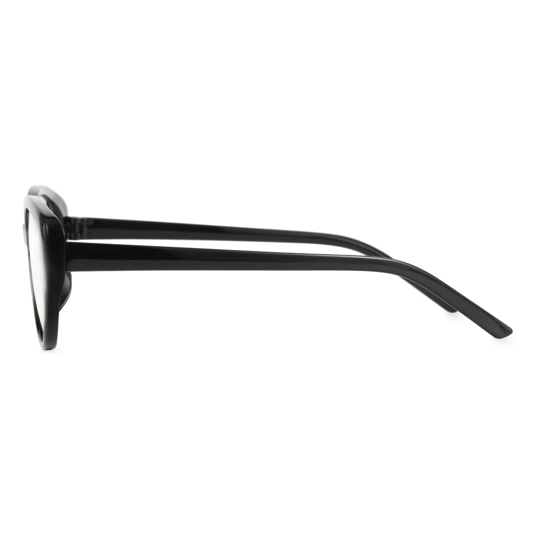Side view of Lane cat-eye tr90 eyeglasses CR0142404 in black