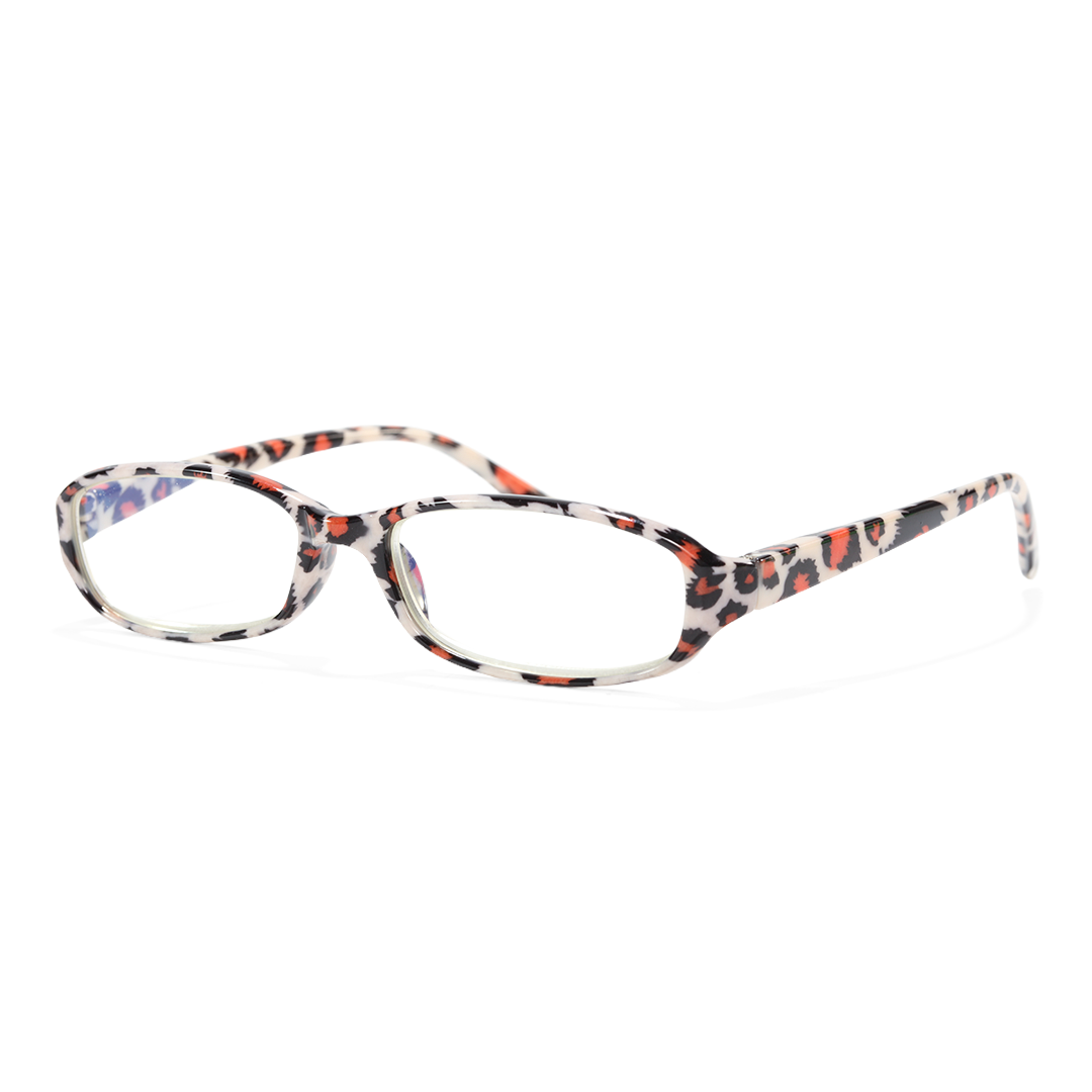Angle view of Lanina rectangle pc eyeglasses EP0342601 in multicolor