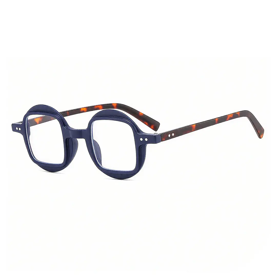 Angle view of Lay unique pc eyeglasses UP0082304 in blue