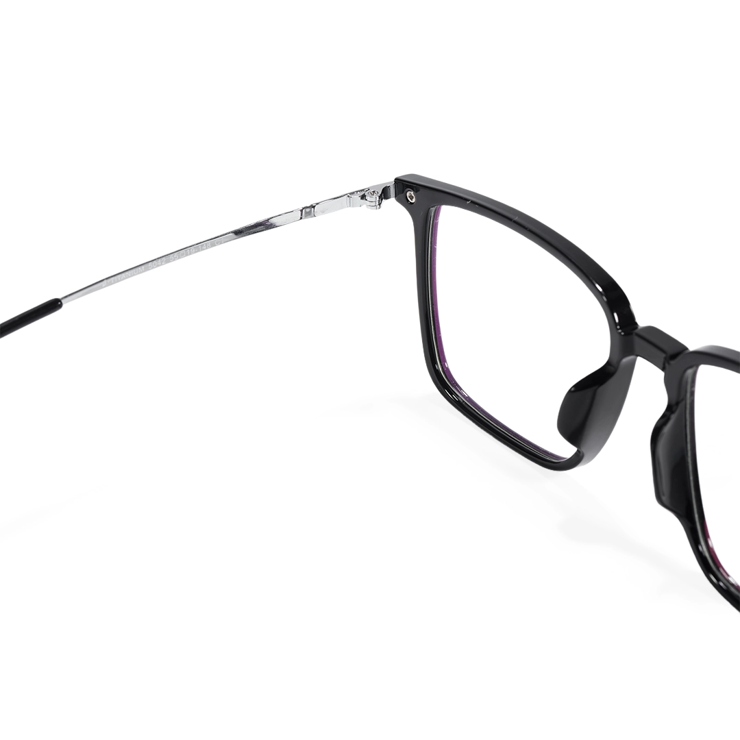 Hinge detail of Leslie rectangle tr90 eyeglasses ER0172508 in black