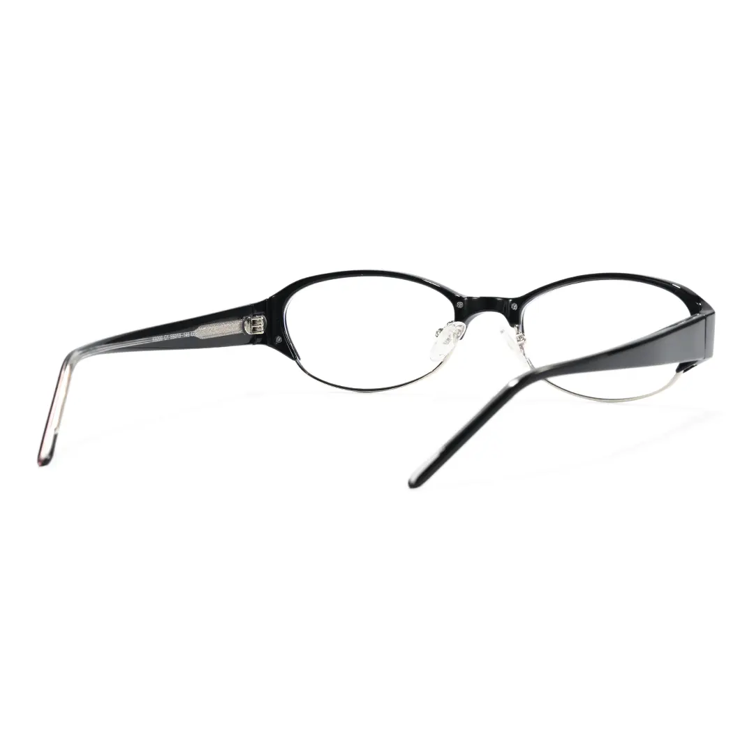 Back view of Lilac oval tr90 eyeglasses OR0112603 in black