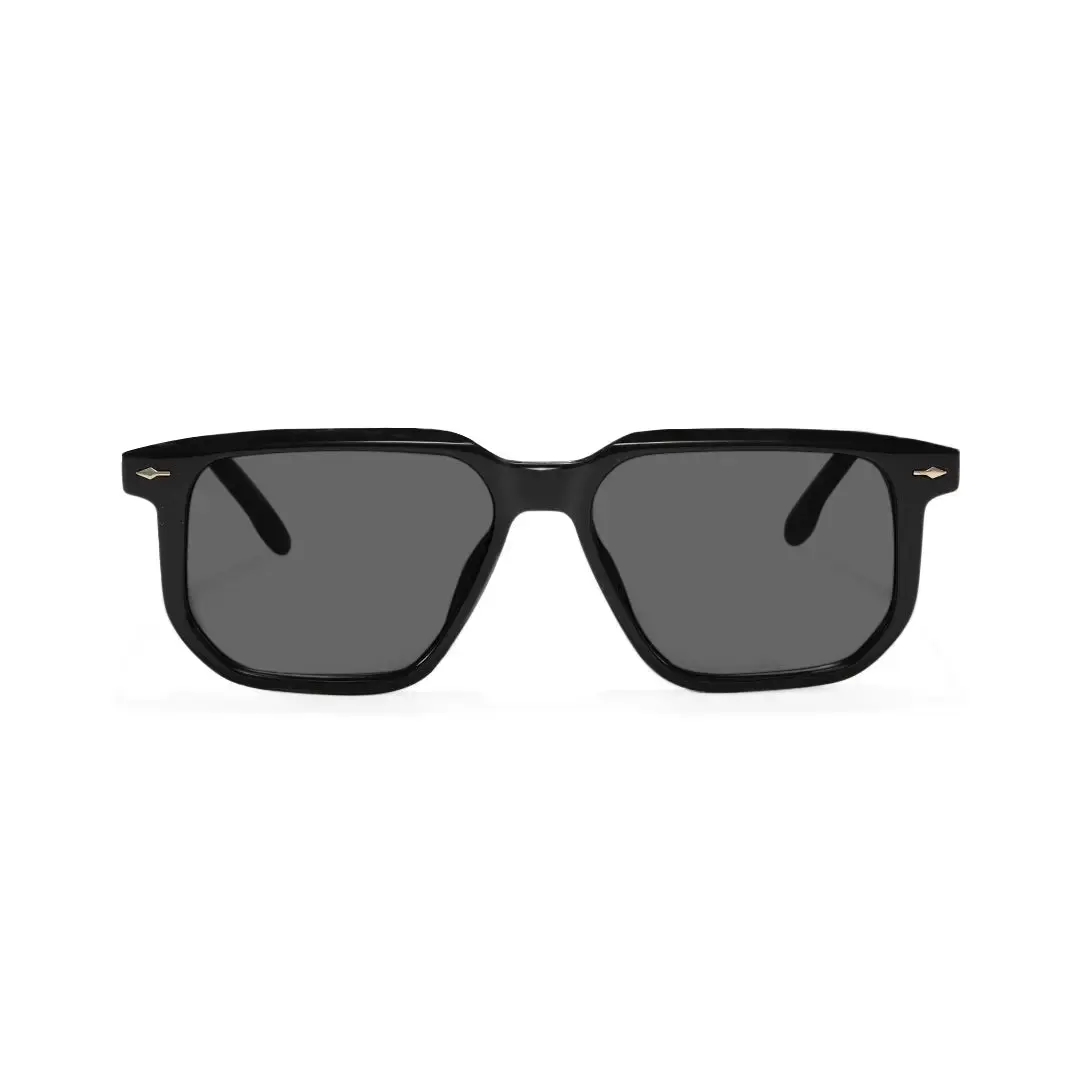 Front view of Lior square pc sunglasses SP0142506 in black
