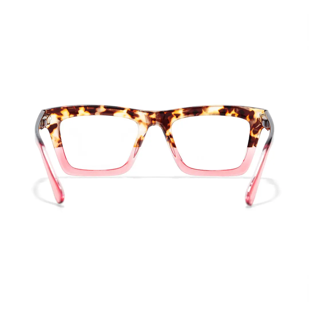 Back view of Lova square pc eyeglasses SP0092502 in two tone