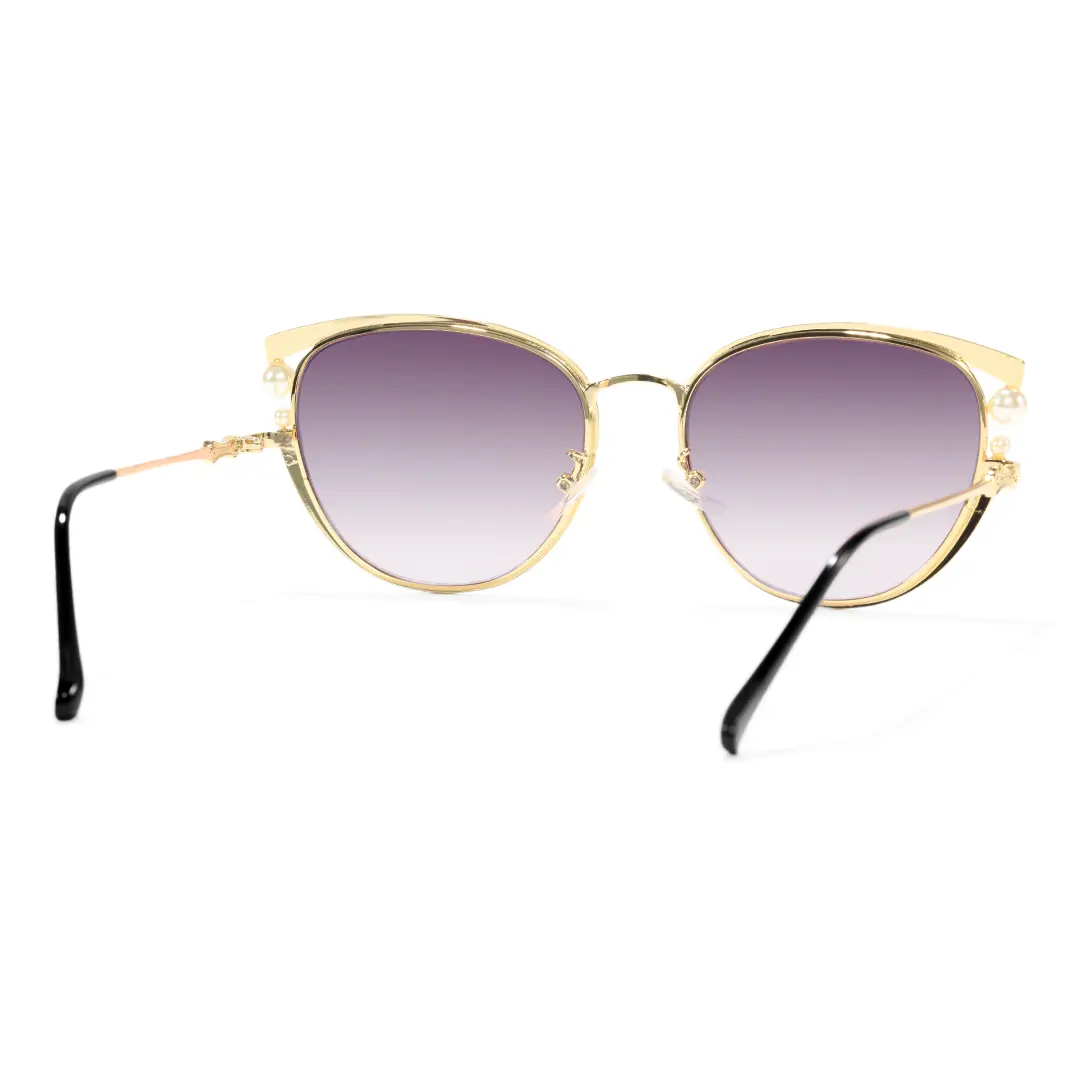 Back view of Mamie cat eye metal sunglasses CM0042505 in grey