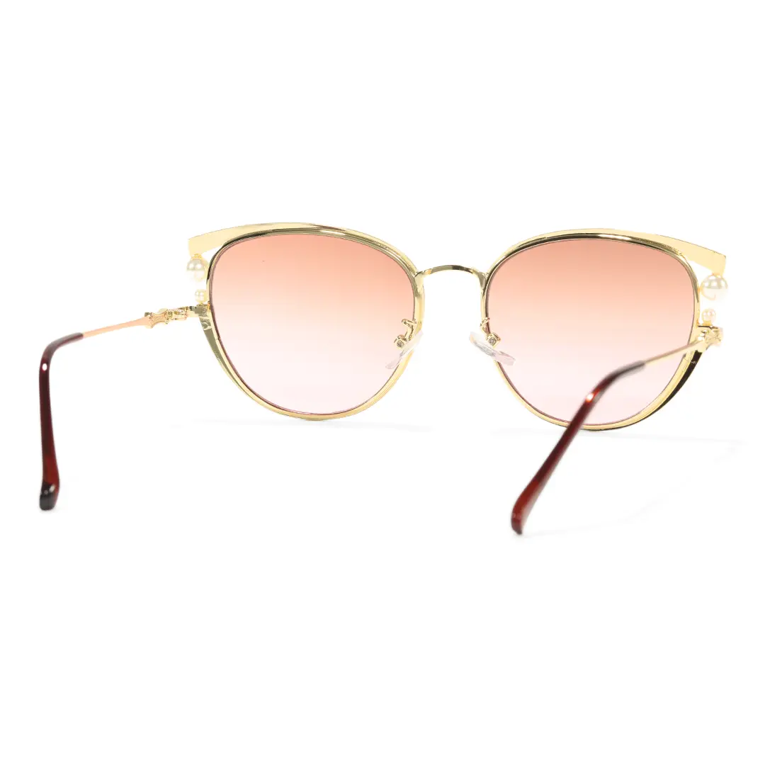 Back view of Mamie cat eye metal sunglasses CM0042505 in pink