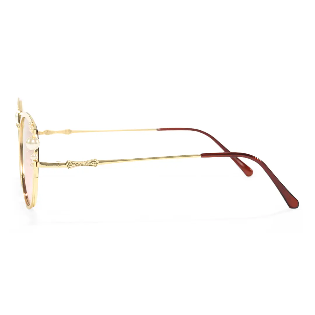 Side view of Mamie cat eye metal sunglasses CM0042505 in pink
