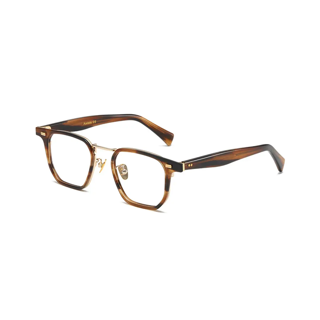 Angle view of Marley square acetate eyeglasses SA0922508 in brown