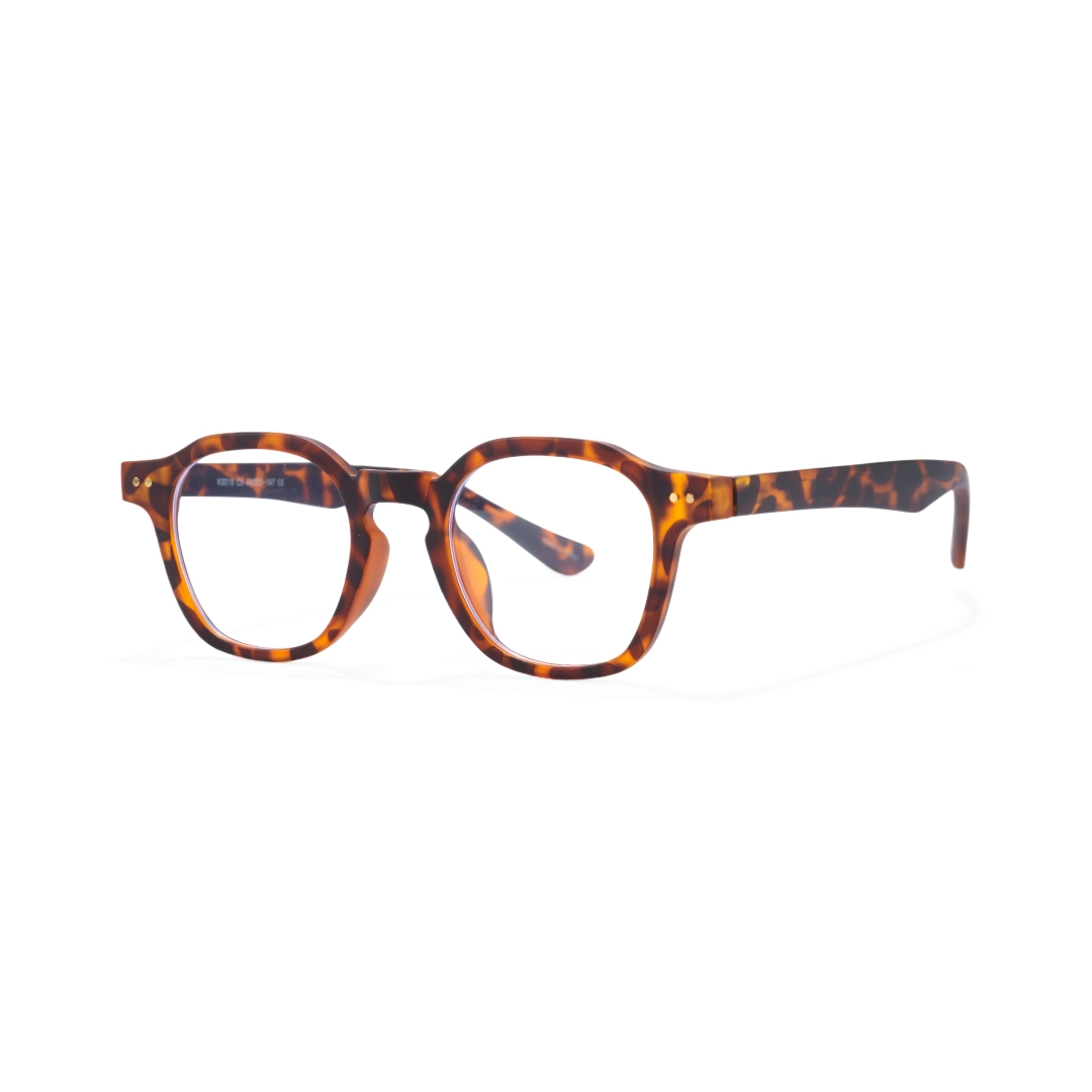 Angle view of matias square tr90 eyeglasses sr0102403 in tortoise