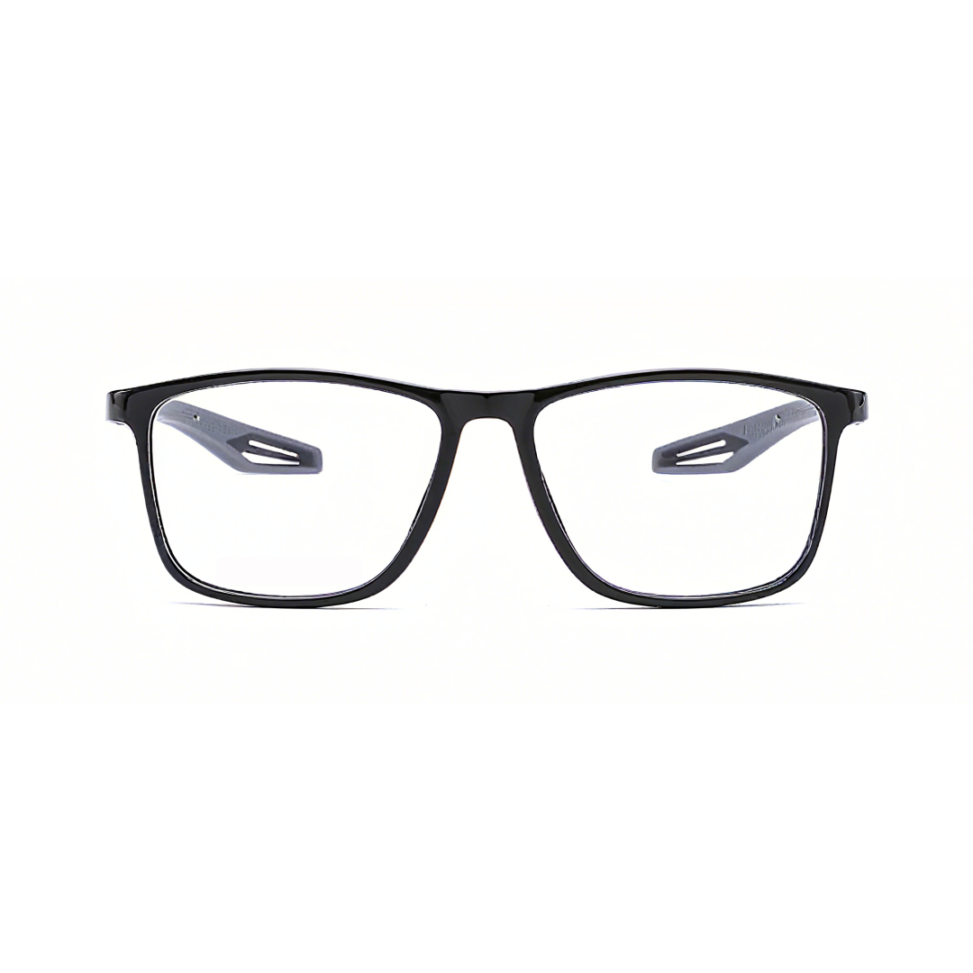 Front view of Mave square pc eyeglasses SP0042503 in black