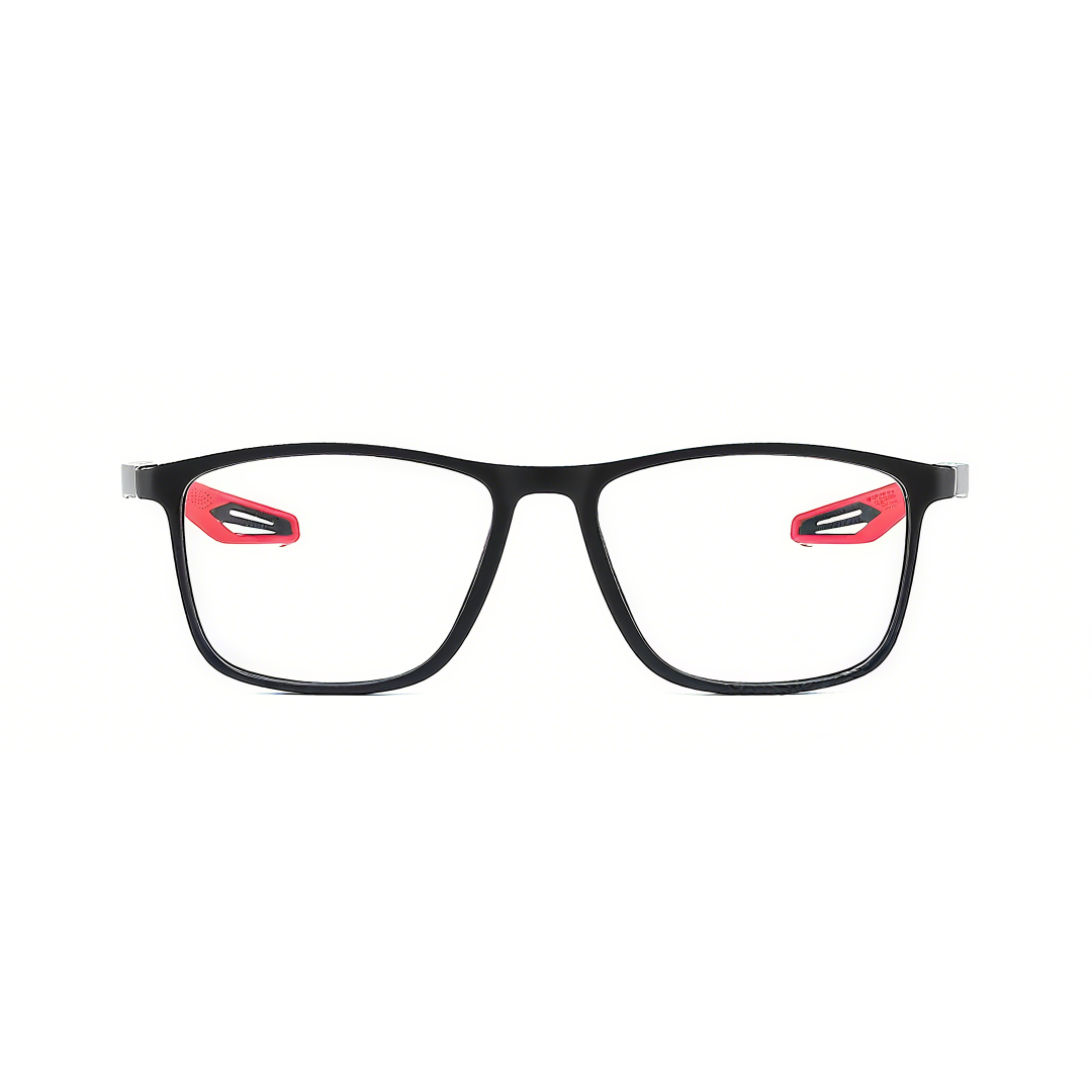 Front view of Mave square pc eyeglasses SP0042503 in red