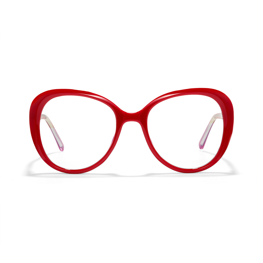 Front view of Maya round tr90 eyeglasses RR0122502 in red