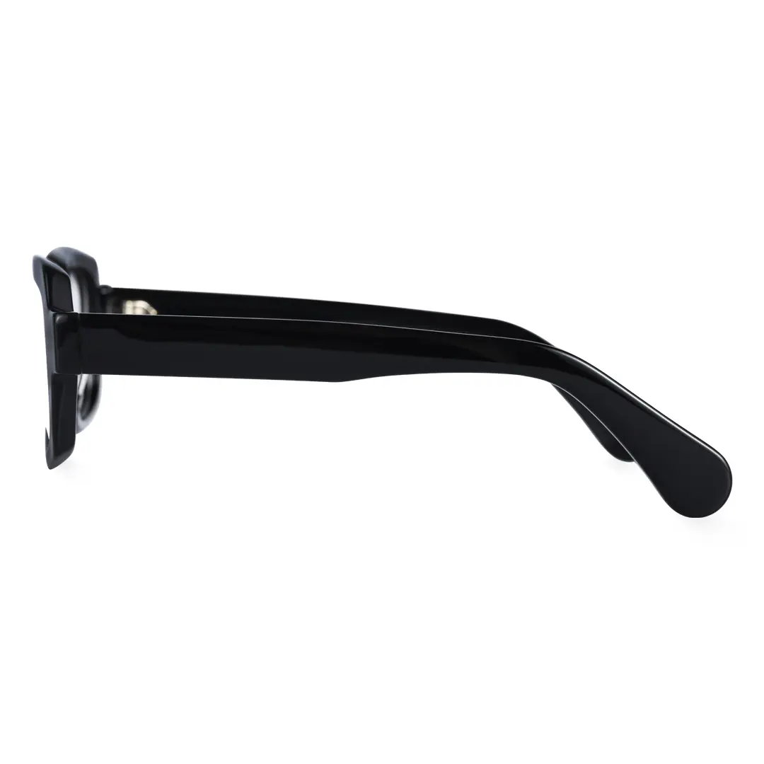 Side view of Maye rectangle acetate eyeglasses EA0072302 in black