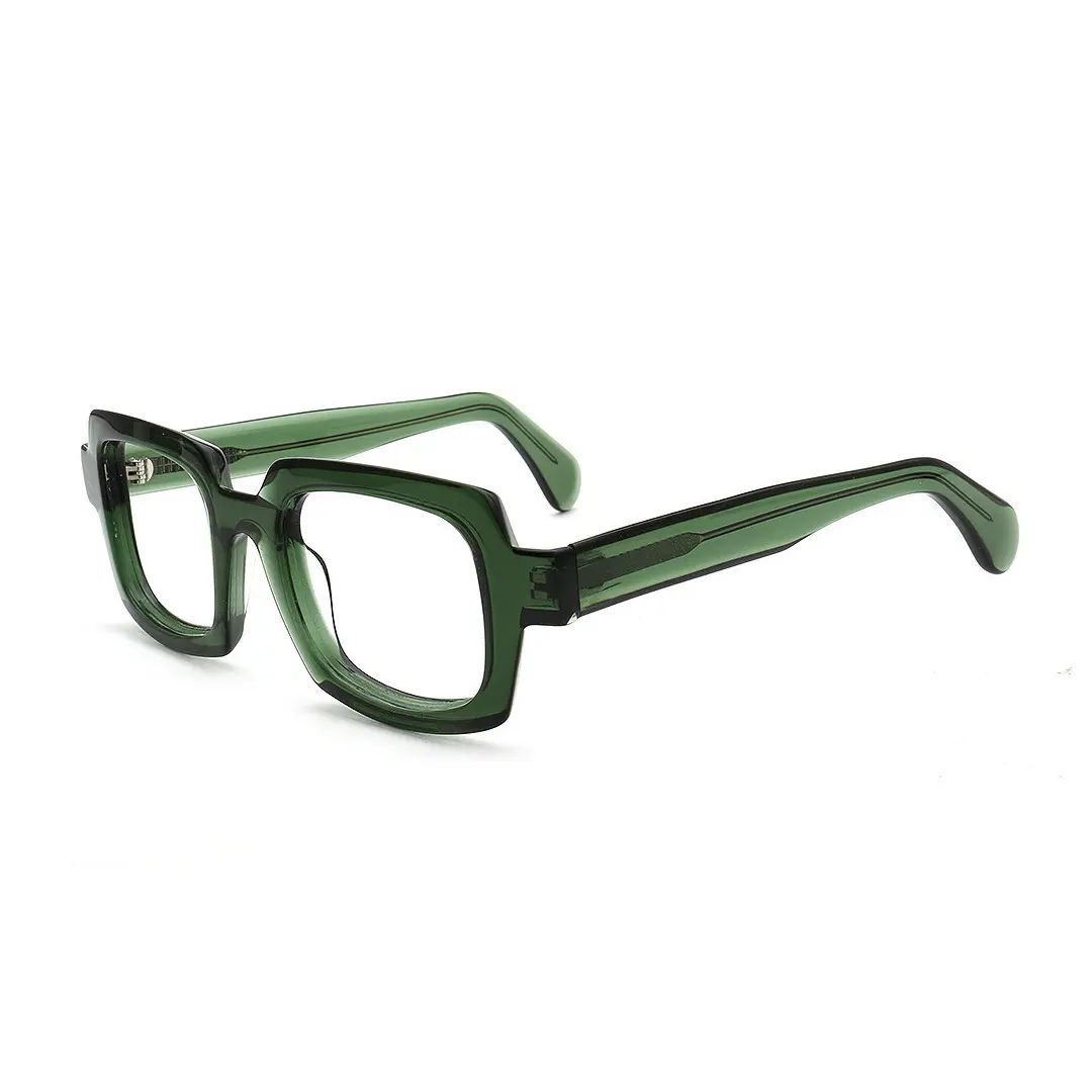Angle view of Maye rectangle acetate eyeglasses EA0072302 in green