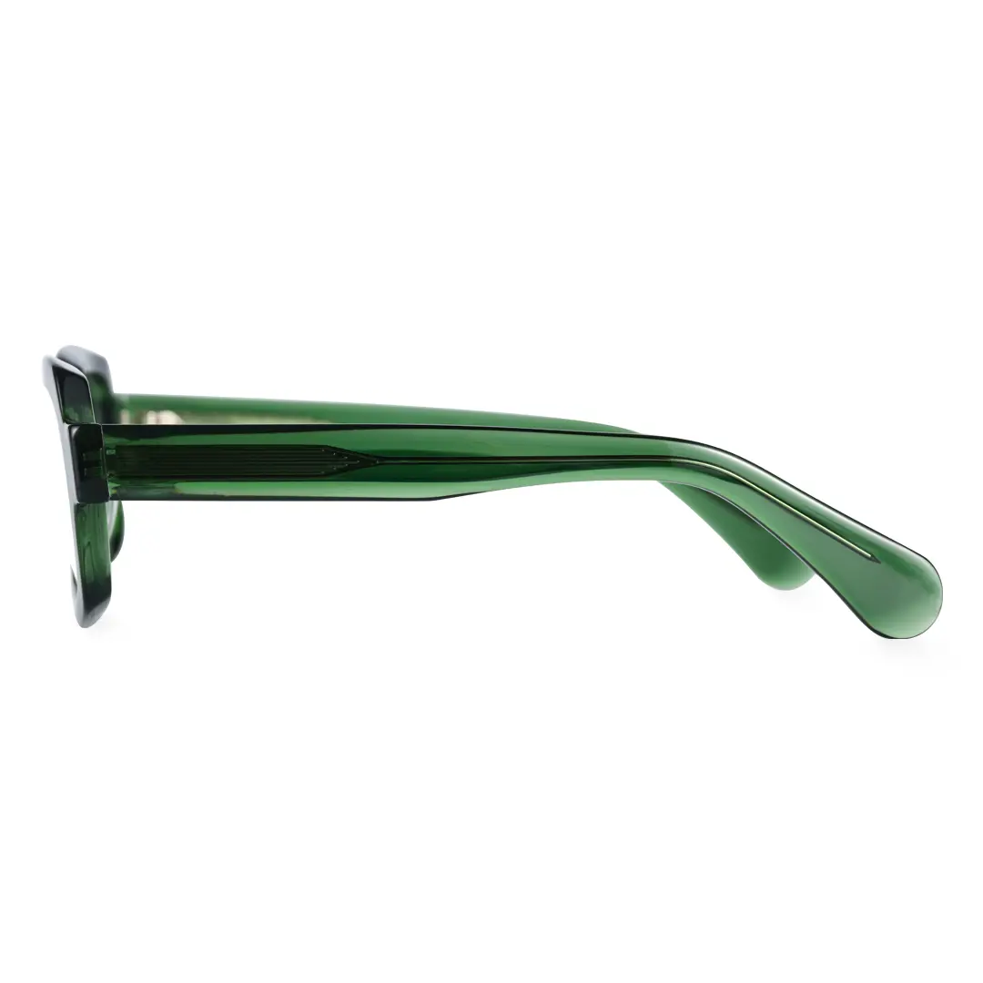 Side view of Maye rectangle acetate eyeglasses EA0072302 in green