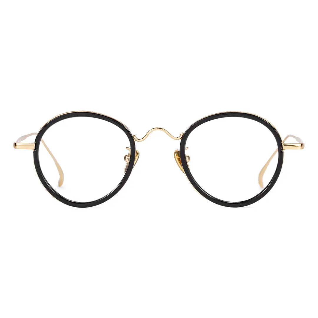 Front view of Miko round tr90 eyeglasses RR0082308 in black