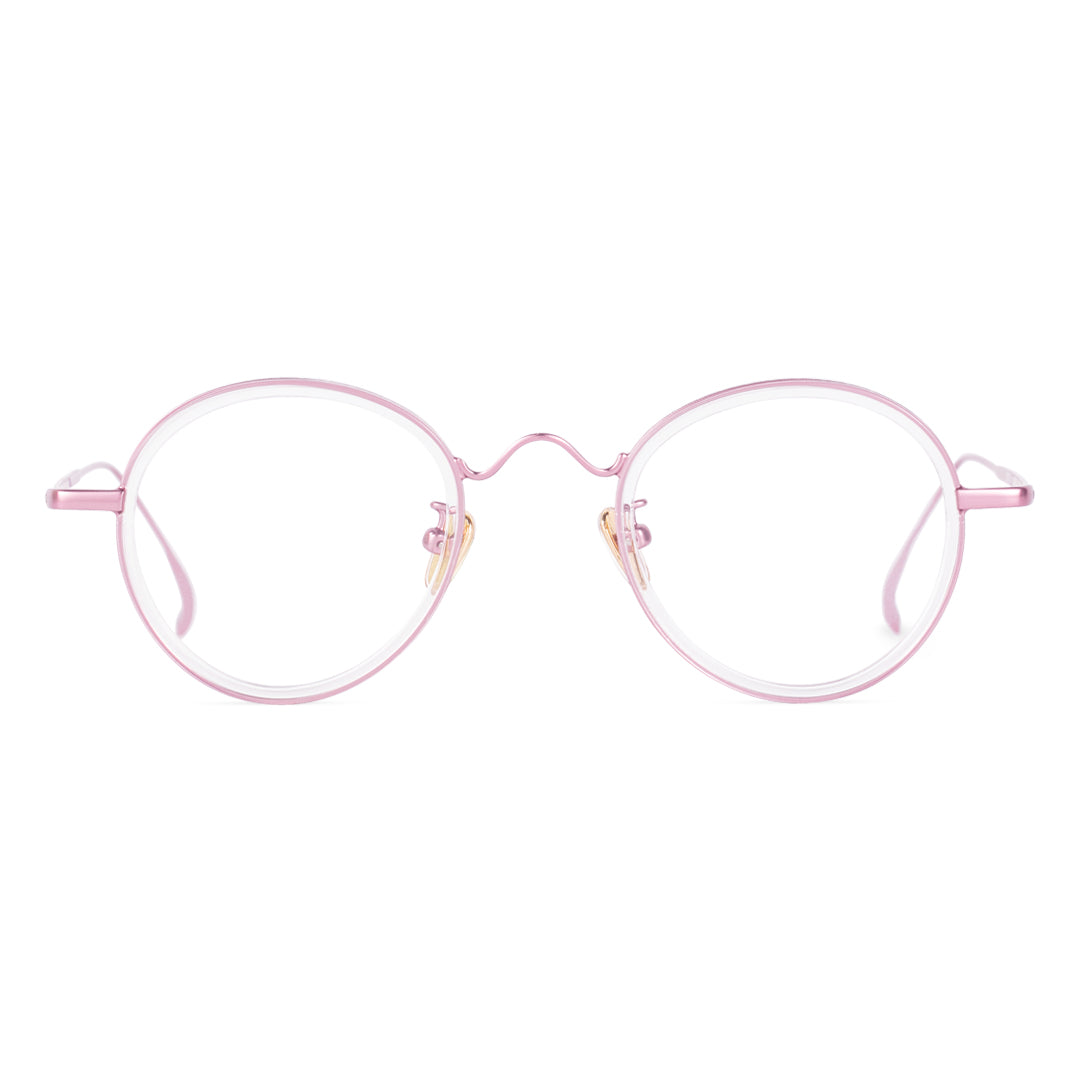Front view of Miko round tr90 eyeglasses RR0082308 in pink