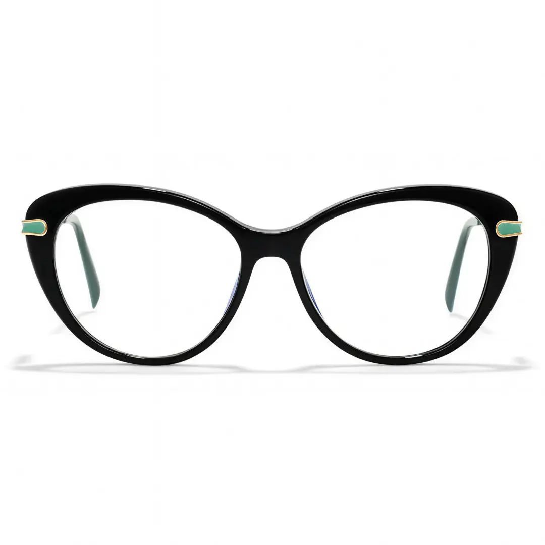 Front view of Mila cat eye tr90 eyeglasses CR0162502 in black