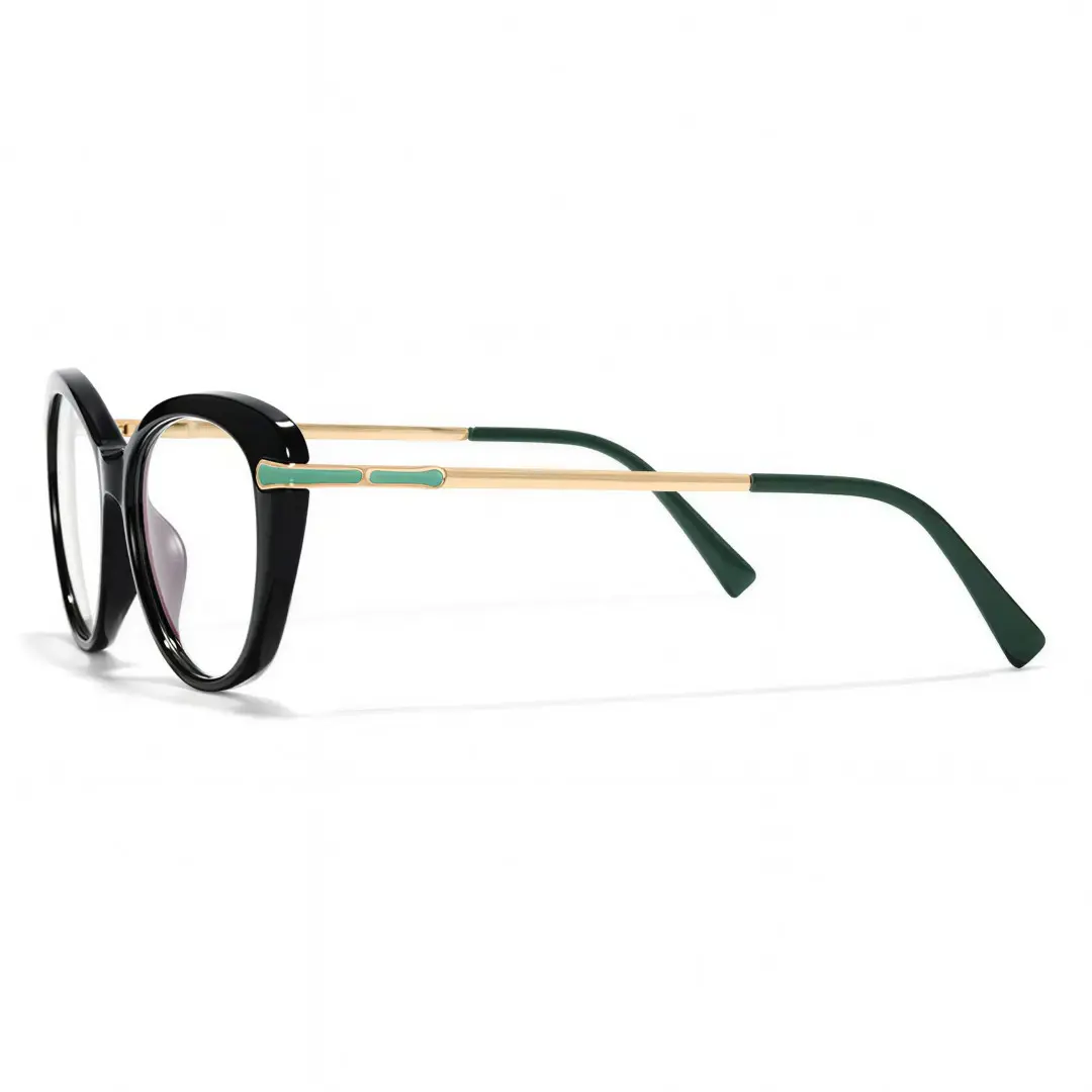 Side view of Mila cat eye tr90 eyeglasses CR0162502 in black