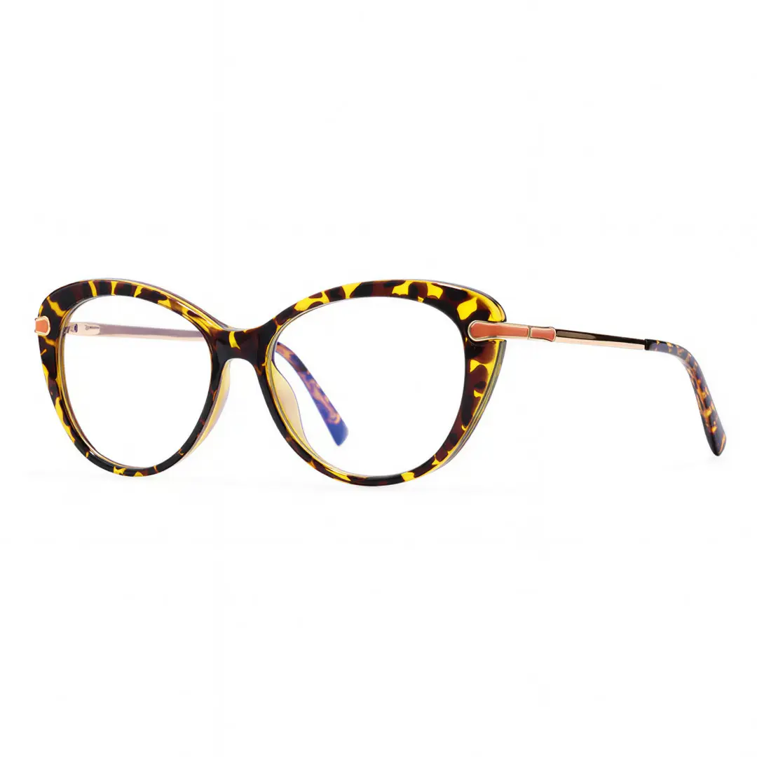 Angle view of Mila cat eye tr90 eyeglasses CR0162502 in tortoise