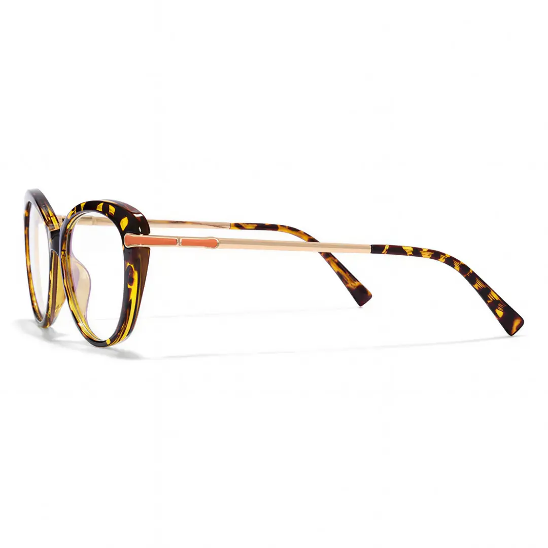 Side view of Mila cat eye tr90 eyeglasses CR0162502 in tortoise