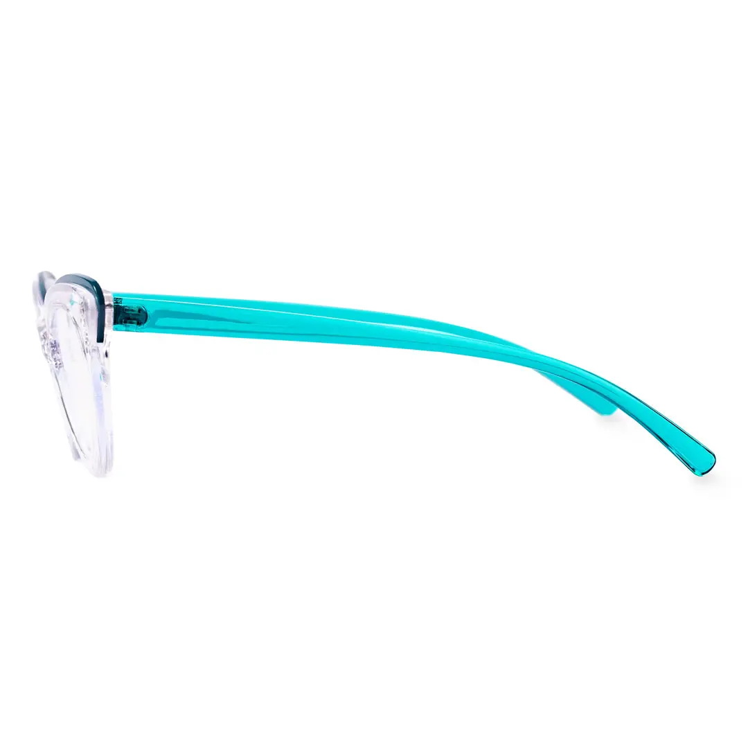 Side view of Miles cat eye pc eyeglasses CP0162308 in clearmulticolor