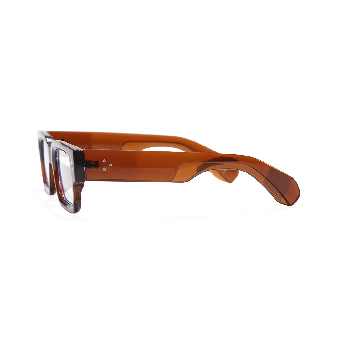 Side view of Miren rectangle pc eyeglasses EP0542509 in brown